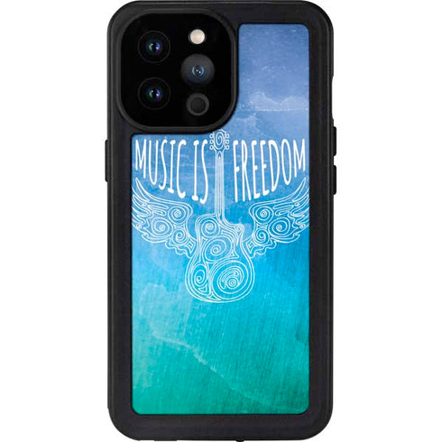 Music Is Freedom iPhone 14 Pro Max Waterproof Case