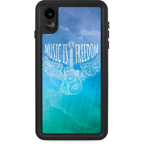 Music Is Freedom iPhone XR Waterproof Case