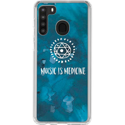 Music is Medicine Galaxy A21 Clear Case