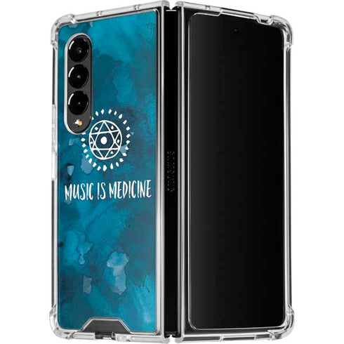 Music is Medicine Galaxy Z Fold4 5G Clear Case