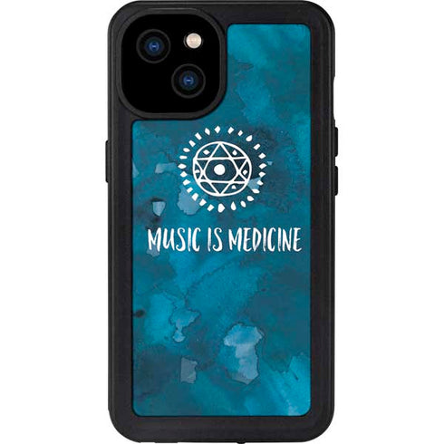 Music is Medicine iPhone 15 Plus Waterproof Case