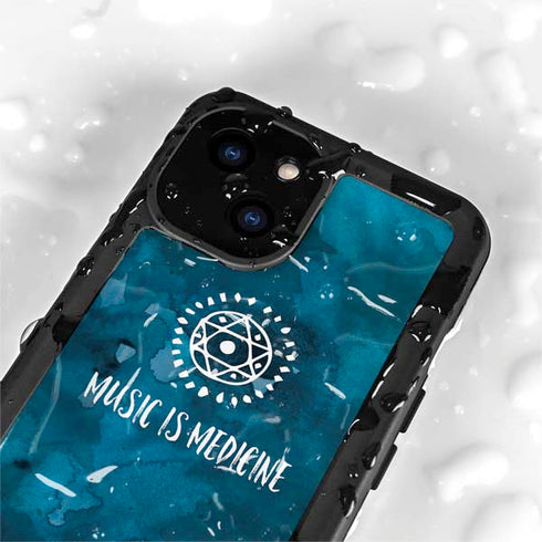 Music is Medicine iPhone 15 Plus Waterproof Case