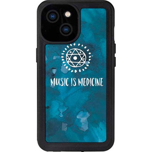 Music is Medicine iPhone 15 Waterproof Case