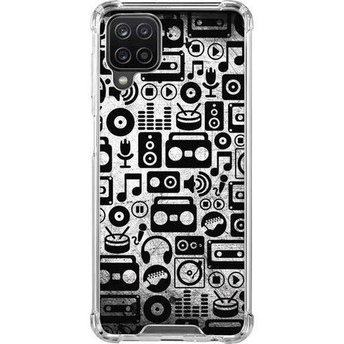 Music Pattern Galaxy A12 Clear Case