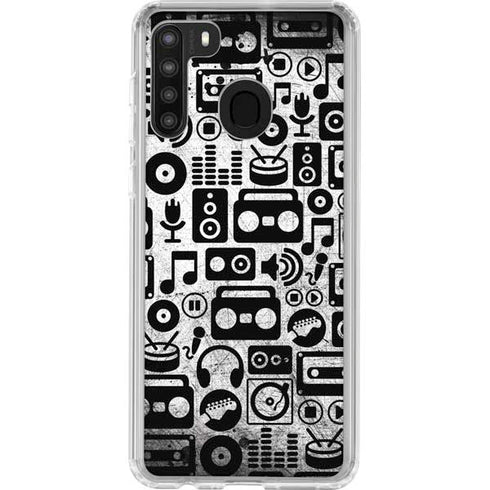 Music Pattern Galaxy A21 Clear Case