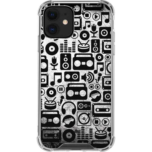 Music Pattern iPhone 12 Mini Clear Case