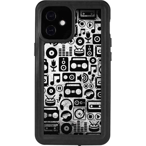 Music Pattern iPhone 12 Mini Waterproof Case