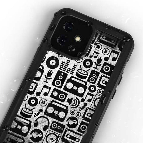 Music Pattern iPhone 12 Mini Waterproof Case