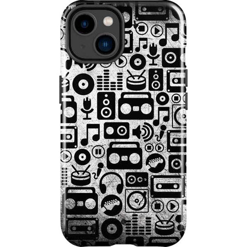 Music Pattern iPhone 14 Plus Impact Case