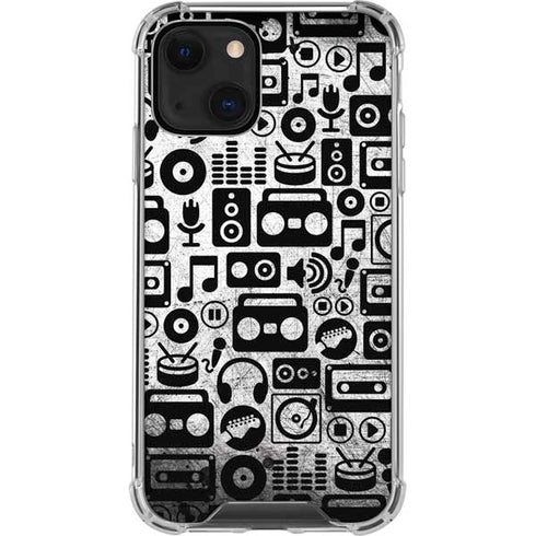 Music Pattern iPhone 15 Plus Clear Case