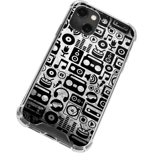 Music Pattern iPhone 14 Plus Clear Case