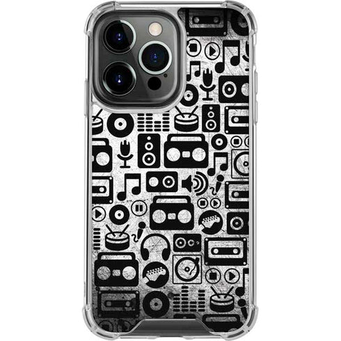 Music Pattern iPhone 14 Pro Clear Case