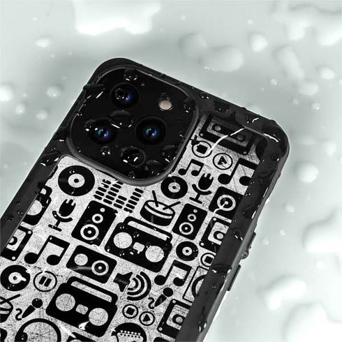 Music Pattern iPhone 14 Pro Max Waterproof Case