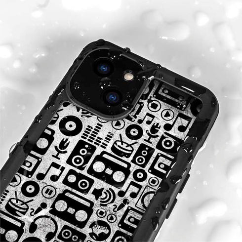 Music Pattern iPhone 15 Plus Waterproof Case