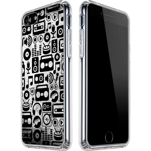 Music Pattern iPhone SE (2nd & 3rd Gen) Clear Case