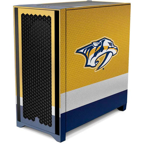 NHL Nashville Predators Alternate Jersey Corsair 4000D Tempered Glass Mid-Tower ATX Case Skin