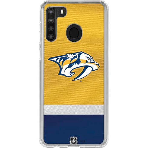 NHL Nashville Predators Alternate Jersey Galaxy A21 Clear Case