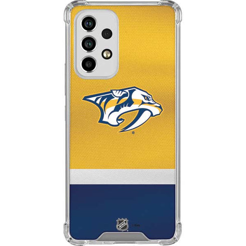 NHL Nashville Predators Alternate Jersey Galaxy A53 5G Clear Case
