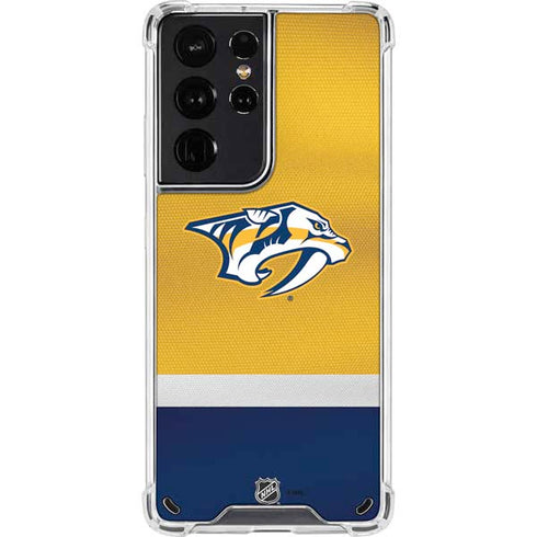 NHL Nashville Predators Alternate Jersey Galaxy S21 Ultra 5G Clear Case