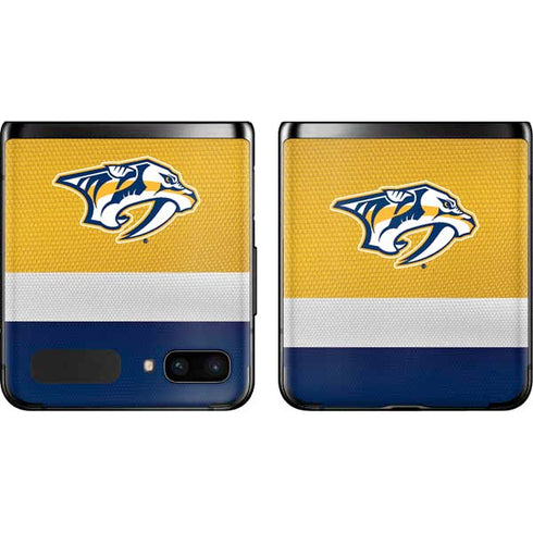 NHL Nashville Predators Alternate Jersey Galaxy Z Flip Skin