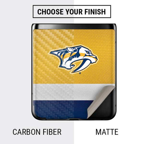 NHL Nashville Predators Alternate Jersey Galaxy Z Flip Skin
