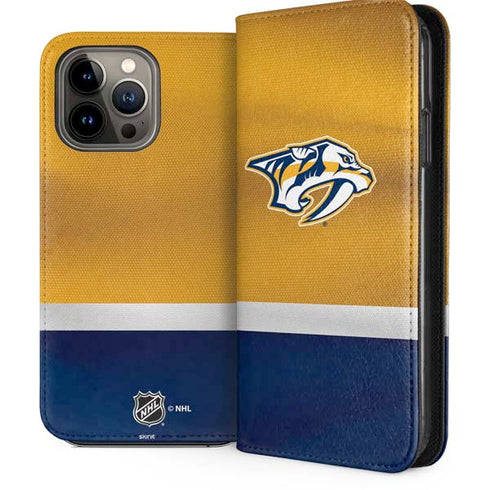 NHL Nashville Predators Alternate Jersey iPhone 13 Pro Max Folio Case
