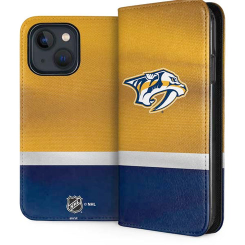 NHL Nashville Predators Alternate Jersey iPhone 14 Folio Case
