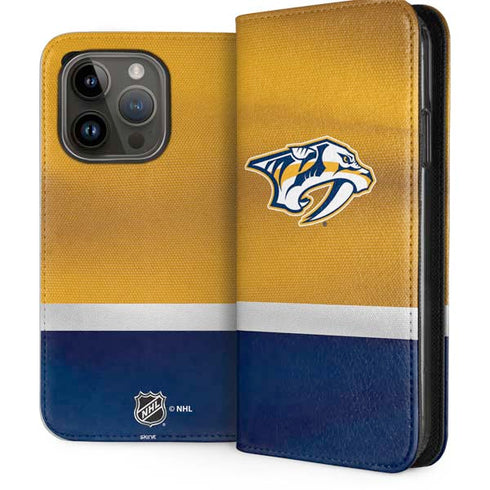 NHL Nashville Predators Alternate Jersey iPhone 14 Pro Folio Case