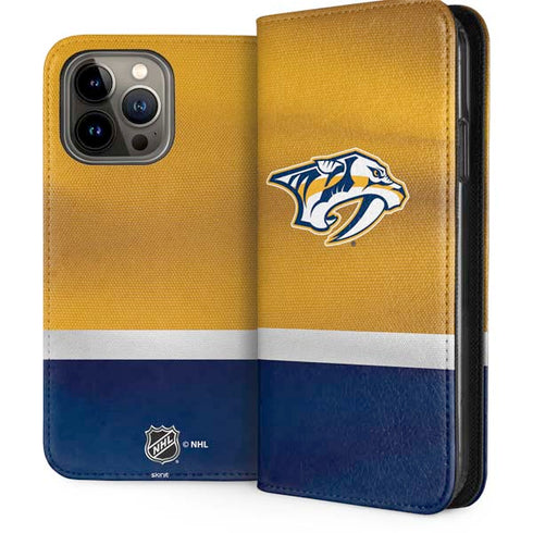 NHL Nashville Predators Alternate Jersey iPhone 15 Pro Max Folio Case