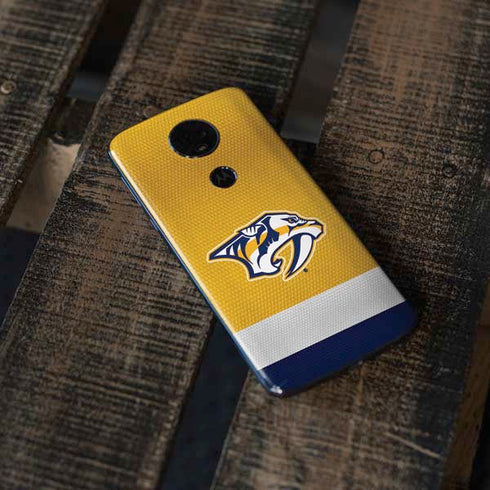 NHL Nashville Predators Alternate Jersey Moto E5 Plus Skin