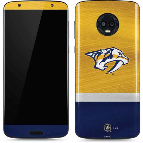 NHL Nashville Predators Alternate Jersey Moto G6 Skin