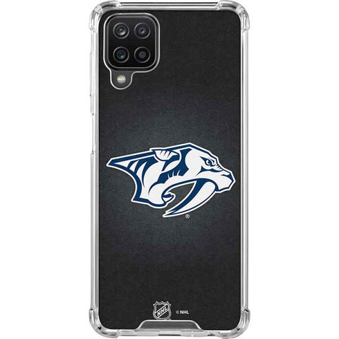 NHL Nashville Predators Black Background Galaxy A12 Clear Case