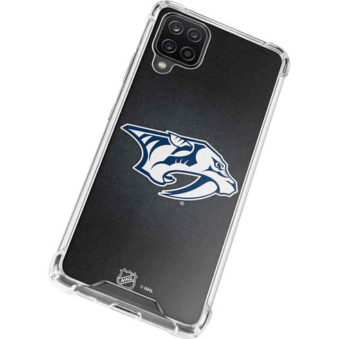 NHL Nashville Predators Black Background Galaxy A12 Clear Case