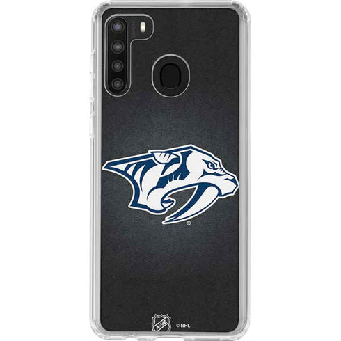 NHL Nashville Predators Black Background Galaxy A21 Clear Case
