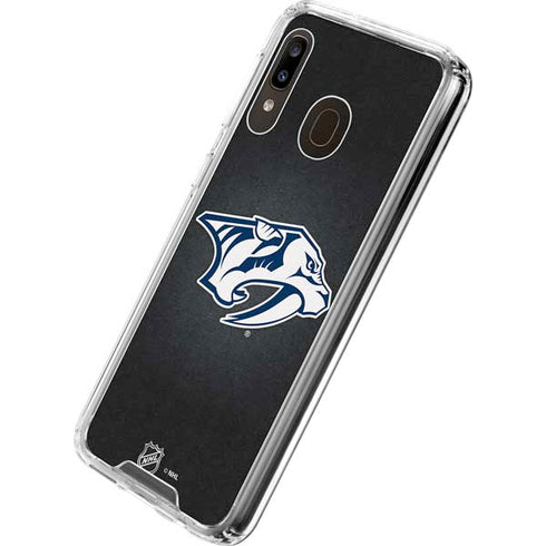 NHL Nashville Predators Black Background Galaxy A30 Clear Case