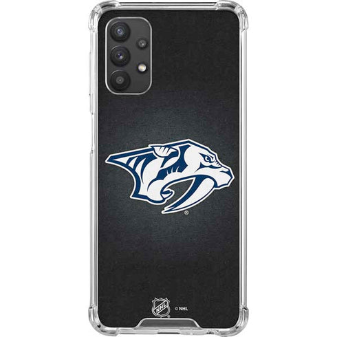 NHL Nashville Predators Black Background Galaxy A32 5G Clear Case