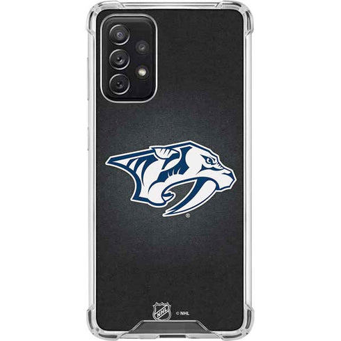 NHL Nashville Predators Black Background Galaxy A72 5G Clear Case
