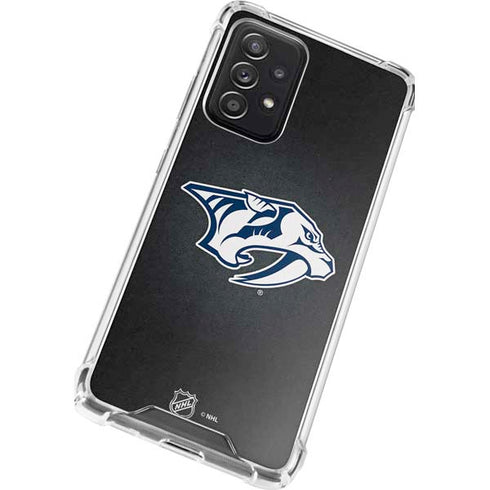 NHL Nashville Predators Black Background Galaxy A72 5G Clear Case