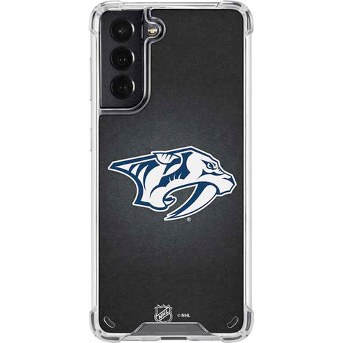 NHL Nashville Predators Black Background Galaxy S21 5G Clear Case