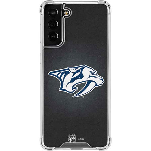 NHL Nashville Predators Black Background Galaxy S21 FE Clear Case