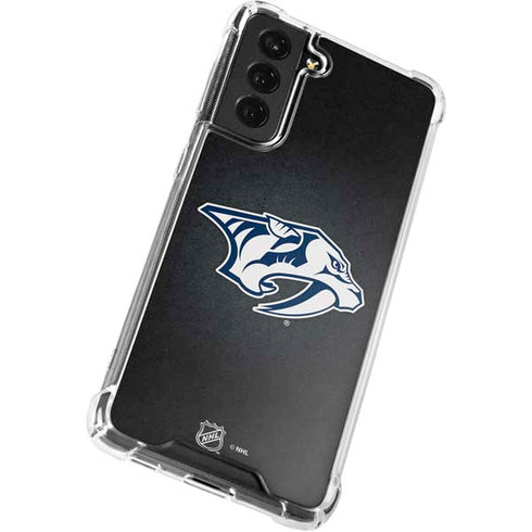 NHL Nashville Predators Black Background Galaxy S21 FE Clear Case