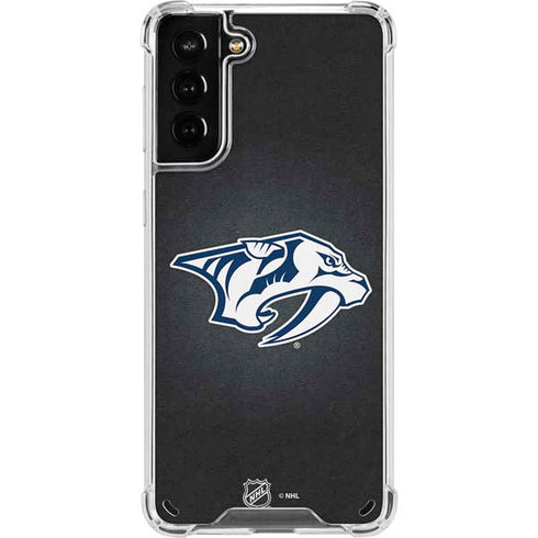 NHL Nashville Predators Black Background Galaxy S21 Plus 5G Clear Case