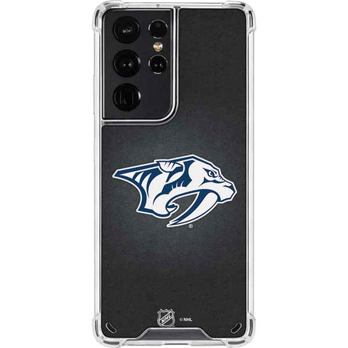 NHL Nashville Predators Black Background Galaxy S21 Ultra 5G Clear Case
