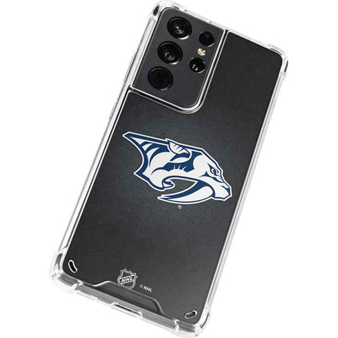 NHL Nashville Predators Black Background Galaxy S21 Ultra 5G Clear Case