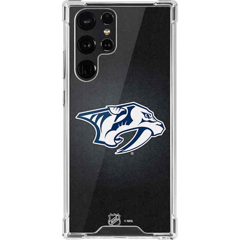 NHL Nashville Predators Black Background Galaxy S22 Ultra Clear Case