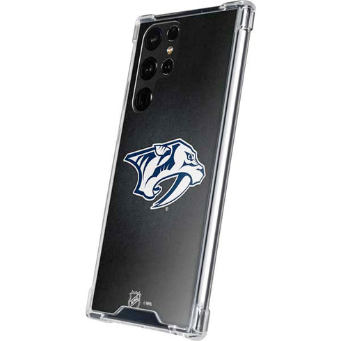 NHL Nashville Predators Black Background Galaxy S22 Ultra Clear Case