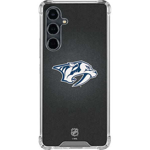NHL Nashville Predators Black Background Galaxy S23 FE Clear Case