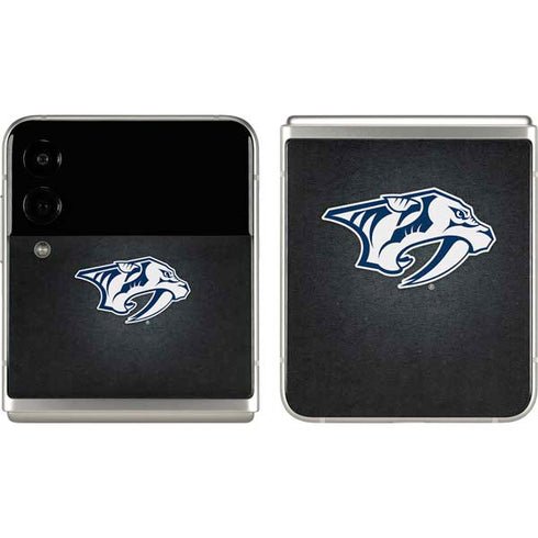 NHL Nashville Predators Black Background Galaxy Z Flip3 5G Skin