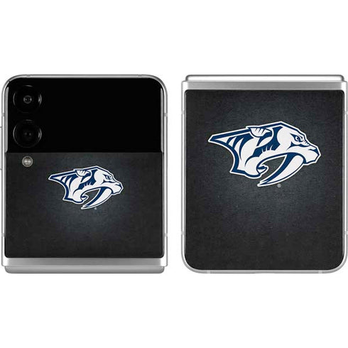 NHL Nashville Predators Black Background Galaxy Z Flip4 5G Skin