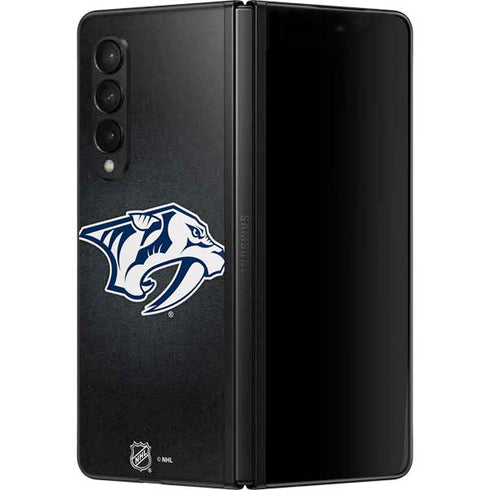 NHL Nashville Predators Black Background Galaxy Z Fold3 5G Skin